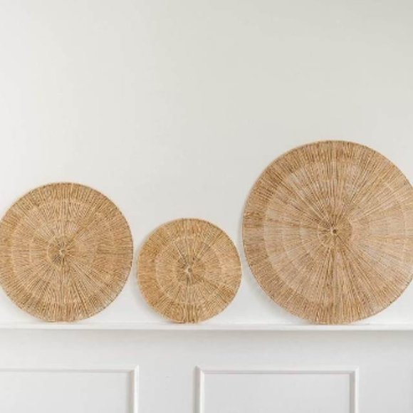 Set of 3  Seagrass Wall Basket For Wall Decor, Natural African Baskets - Picture 2 of 4